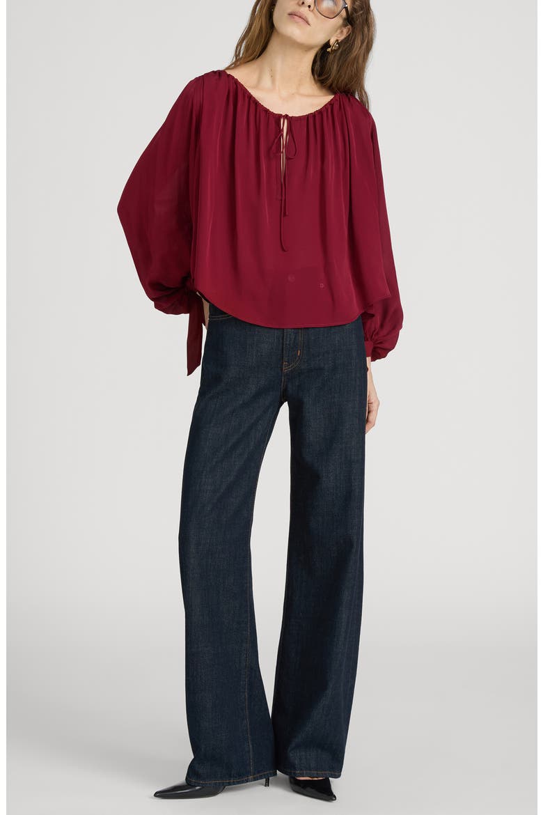 The Silk Serenade Blouse, Alternate, color, GARNET