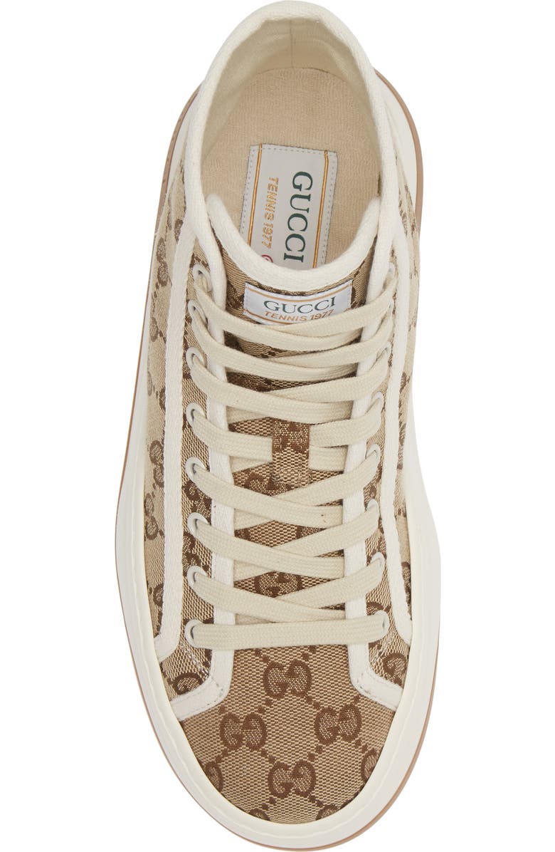 Gucci GG Canvas Platform High Top Sneaker, Alternate, color, Beige/ White