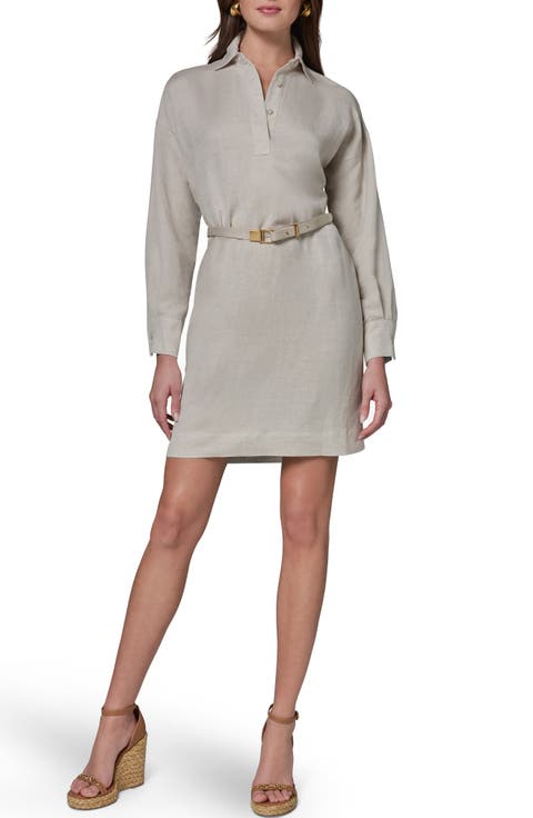 Belted Long Sleeve Polo Dress