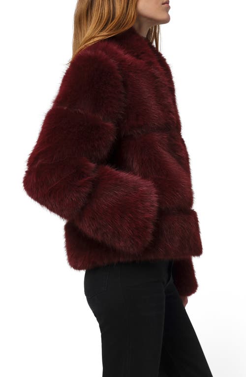 Apparis Sai Faux Fur Coat In Burgundy