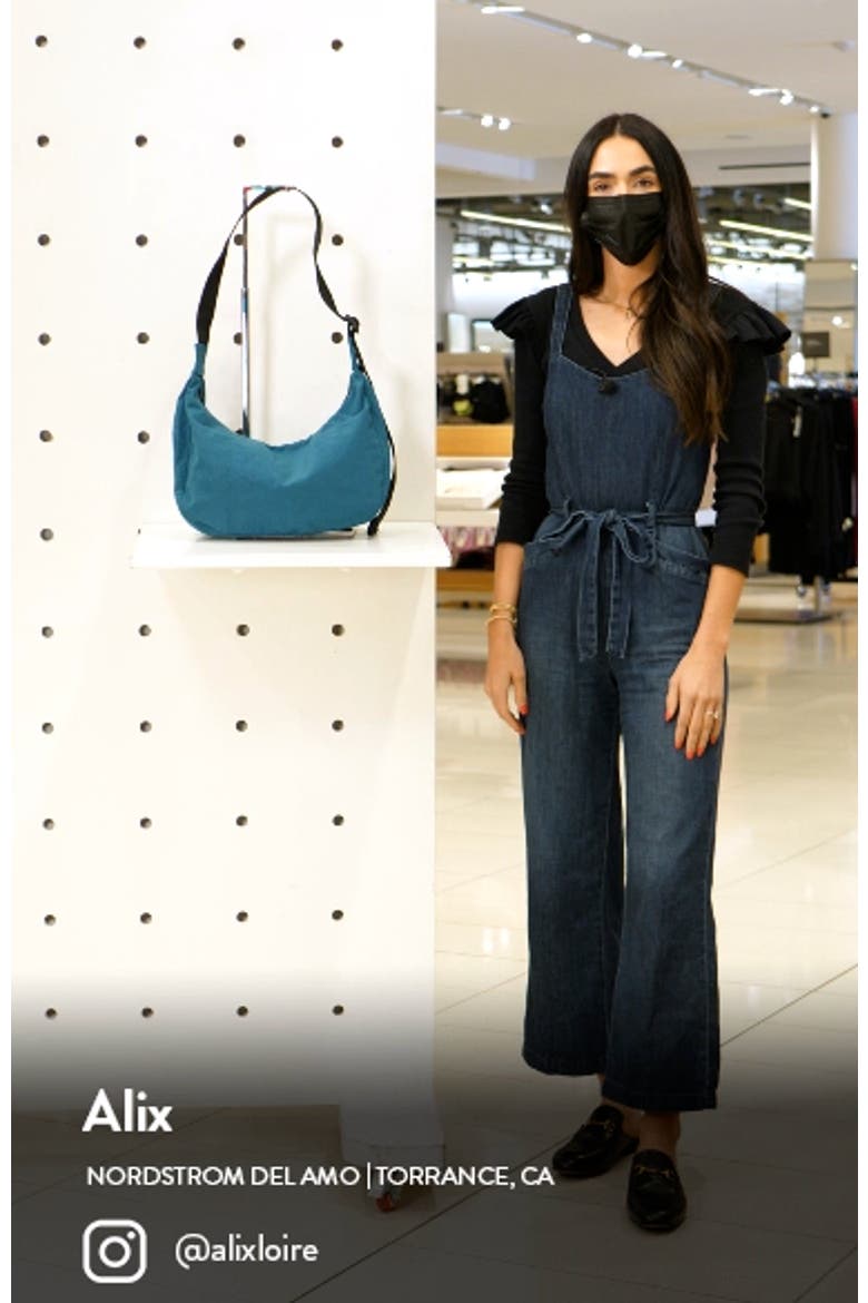 Medium Crescent Nylon Canvas Shoulder Bag video