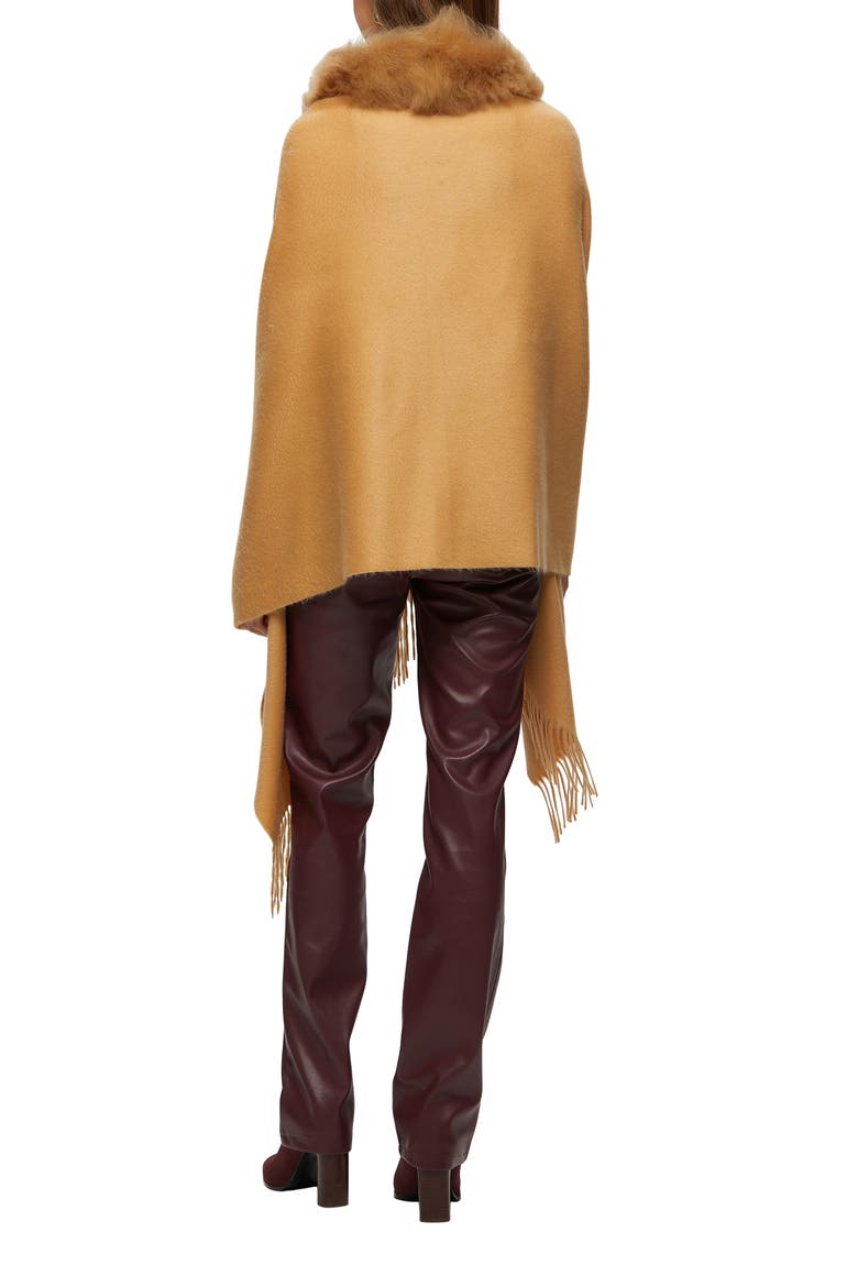 Cashmere Stole With Trim, Alternate, color, LIGHT CAMEL