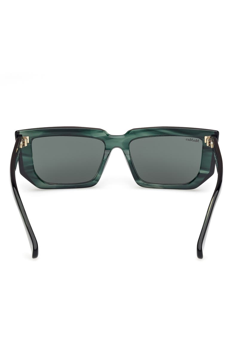Max Mara 54mm Rectangular Sunglasses, Alternate, color, Striped Deep Emerald / Emerald
