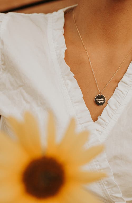 Made By Mary Pause Collection Disc Necklace In Gold