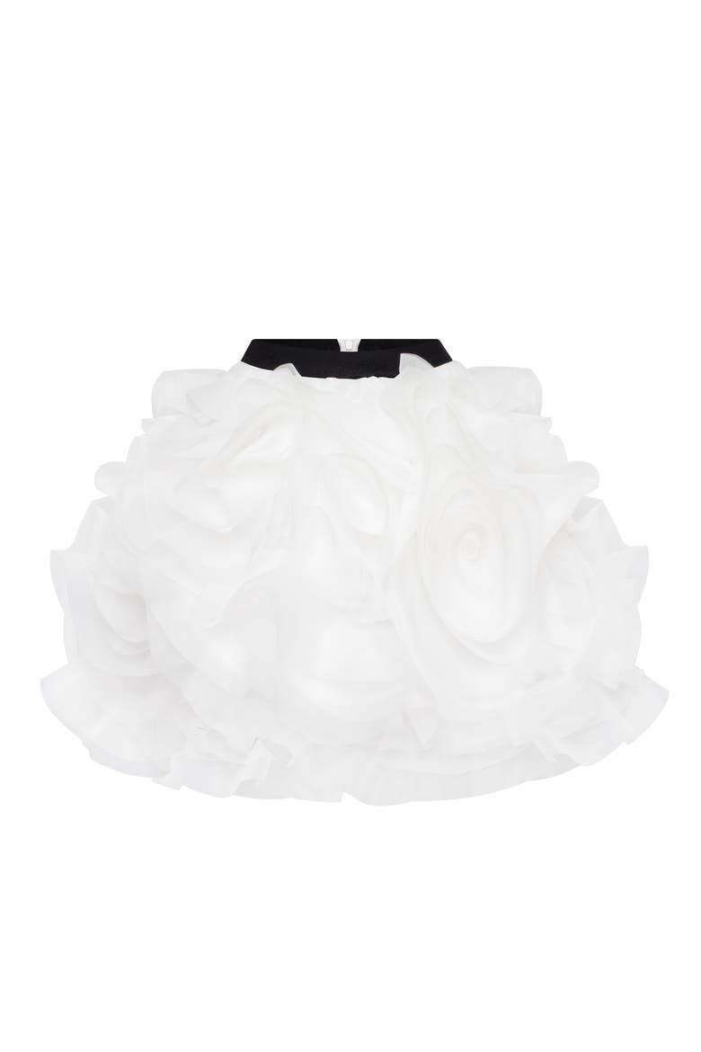 Organza Floral Formal Occasion Mini Skirt, Alternate, color, White
