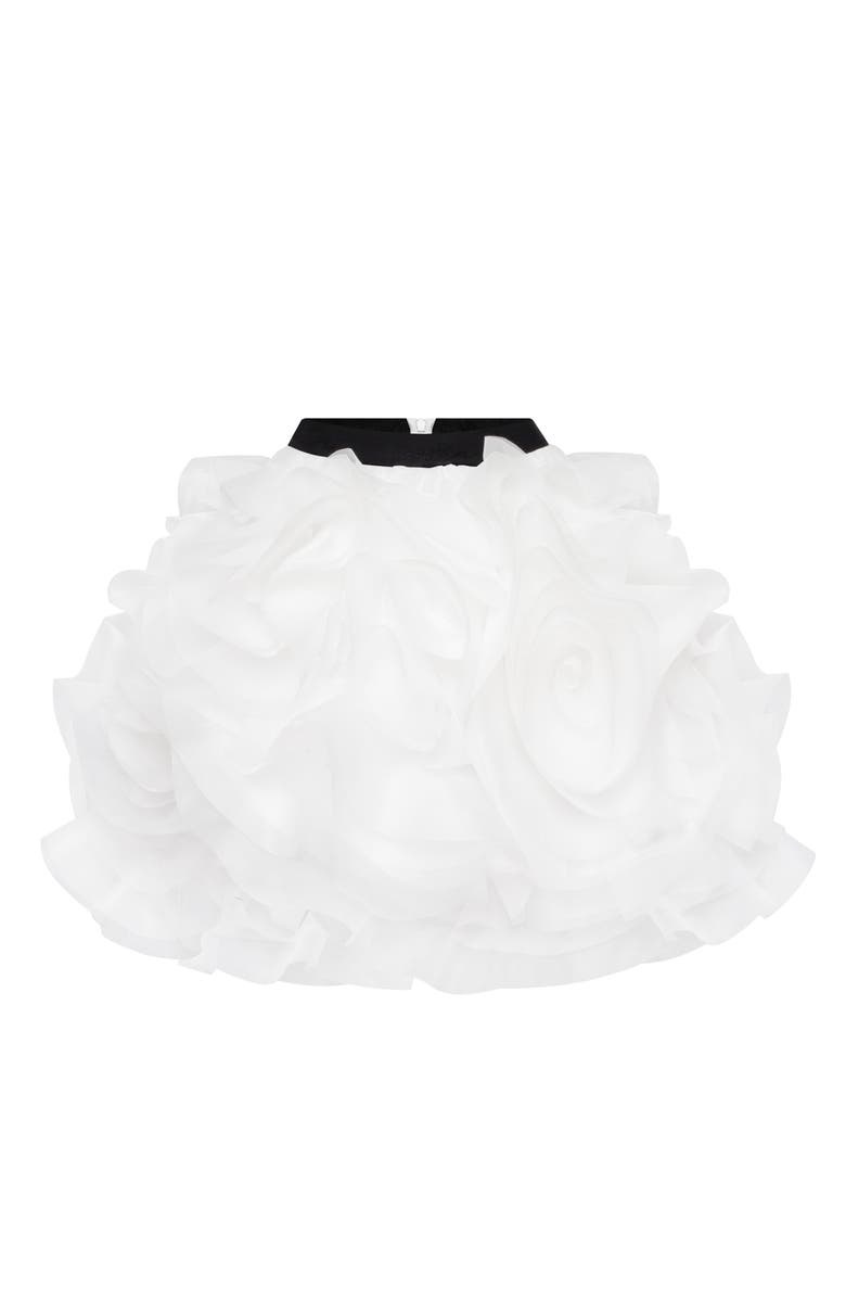 Milla Organza Floral Formal Occasion Mini Skirt, Alternate, color, White