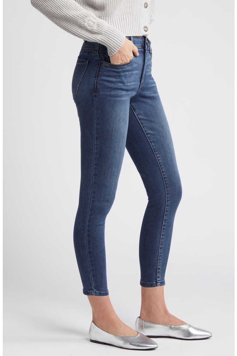 Luxe Touch High Waist Skinny Ankle Jeans, Alternate, color, BLUE