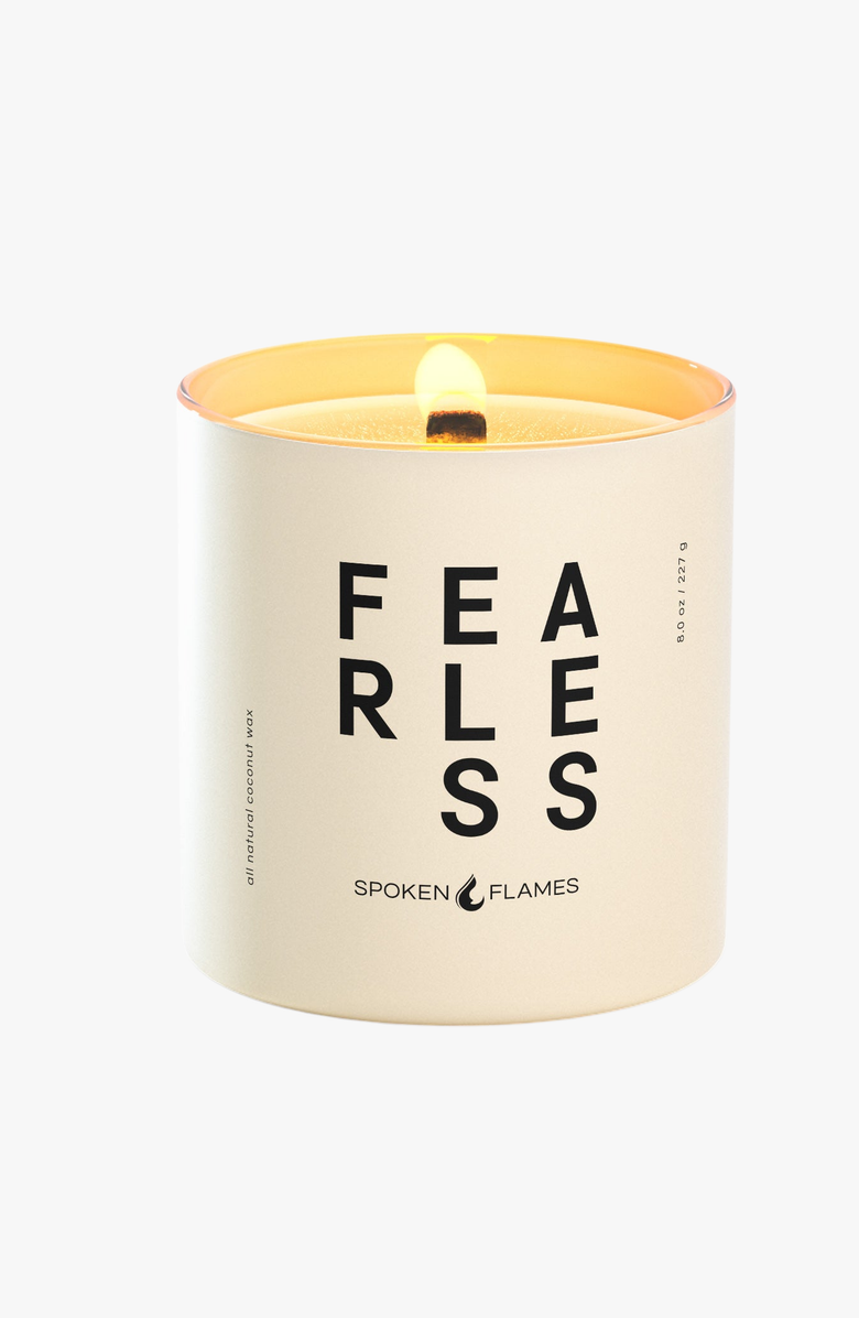 Spoken Flames Fearless Candle, Main, color, Off-White / Gold