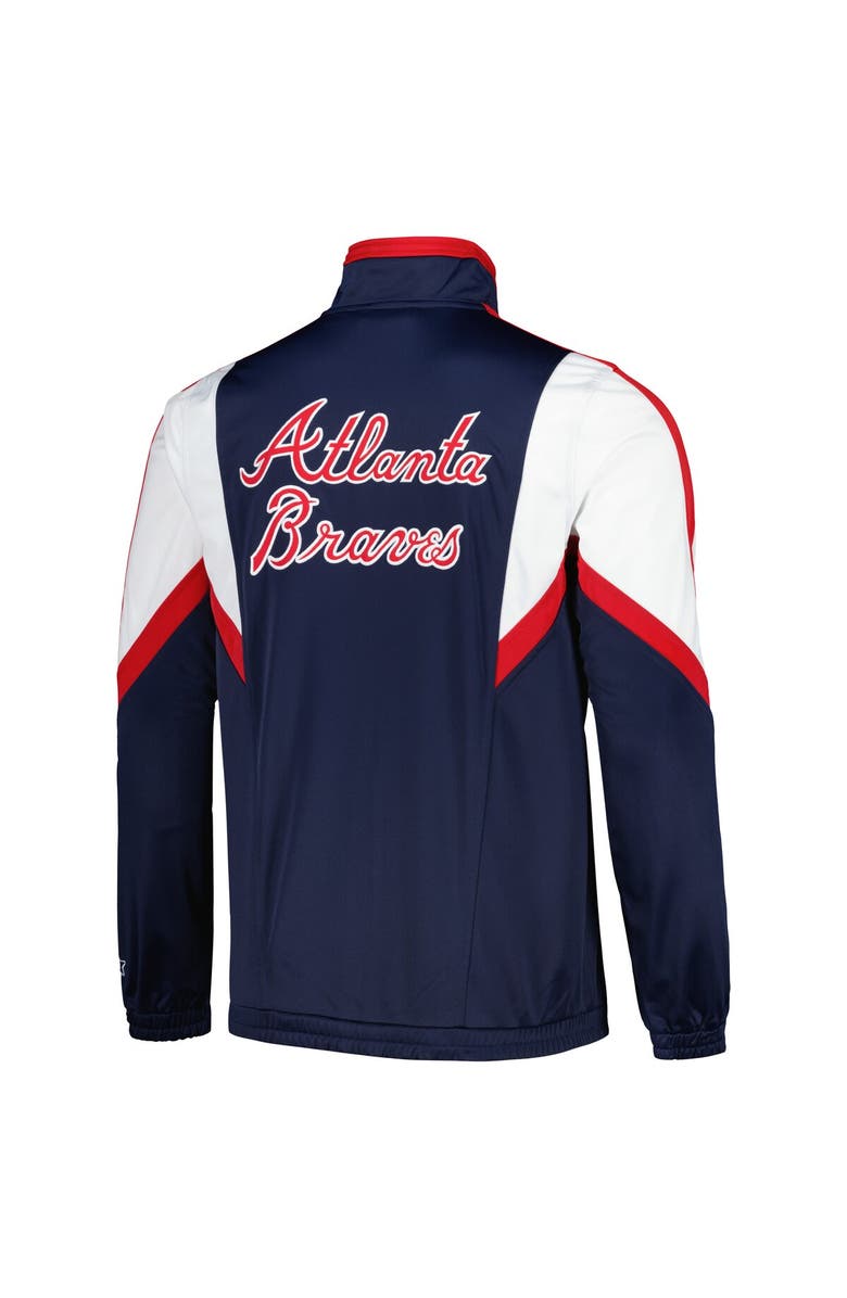 STARTER Men's Starter Navy Atlanta Braves Lead Runner Full-Zip Jacket, Alternate, color, 