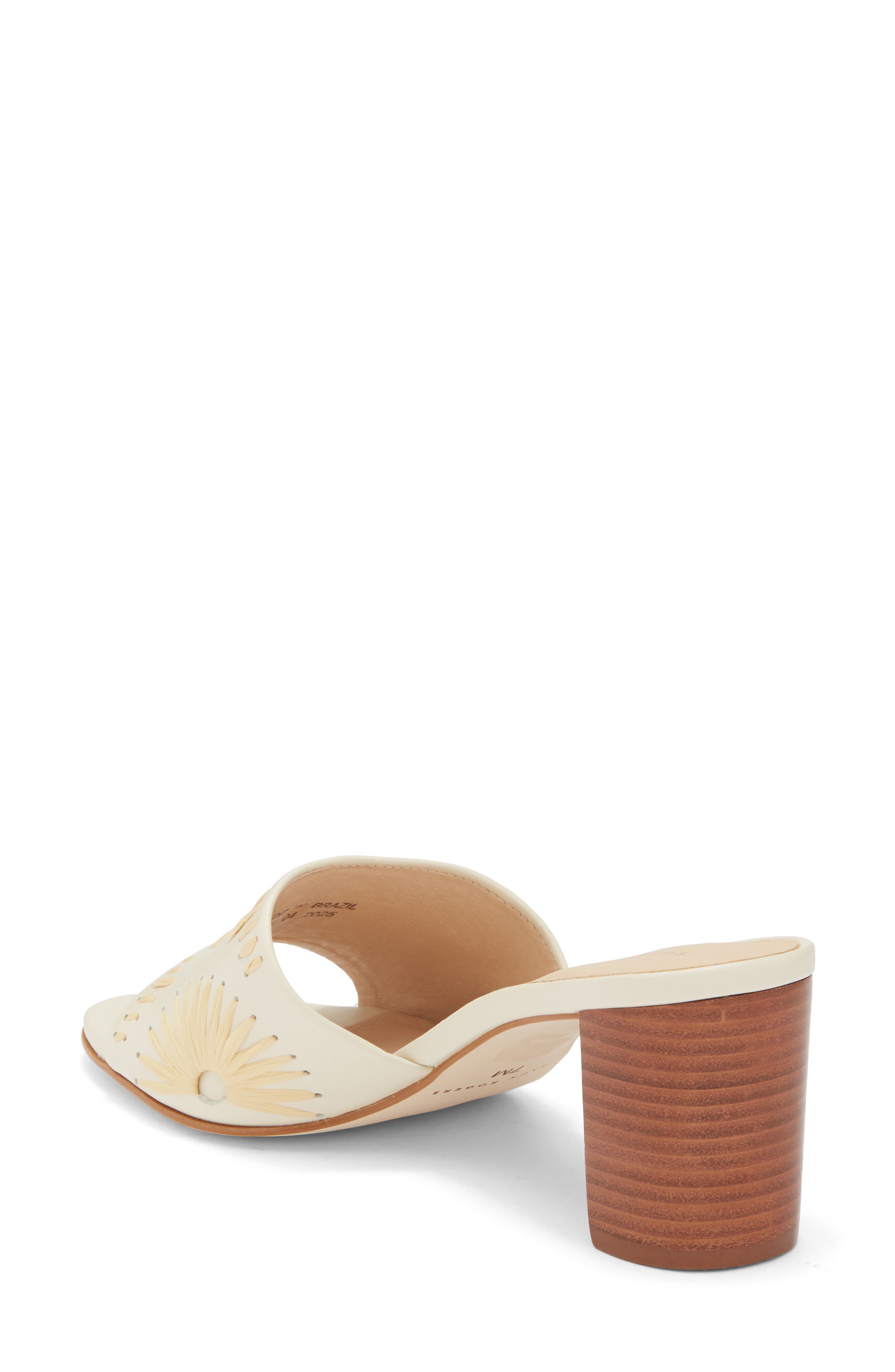 Susie Raffia Stitched Slide Sandal, Alternate, color, IVORY/ NATURAL