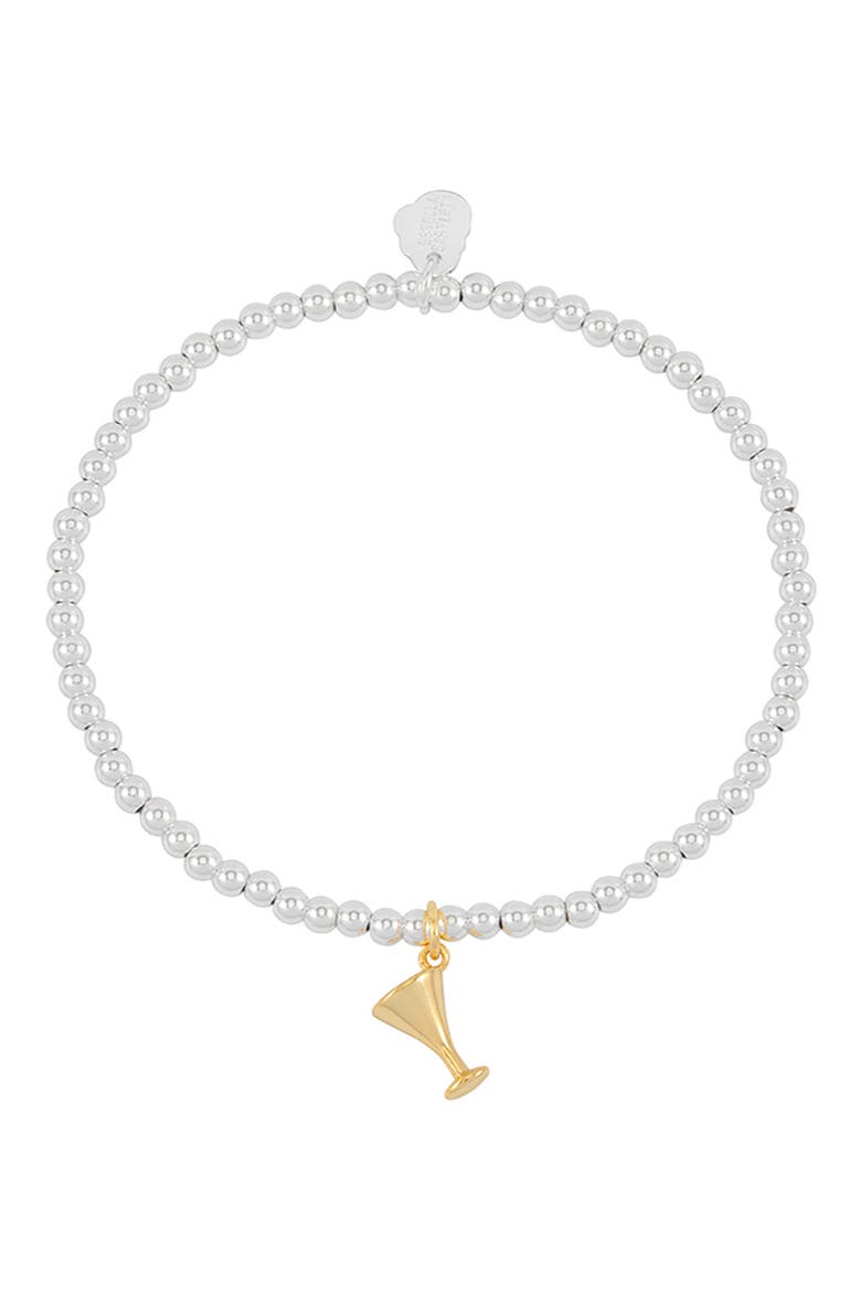 Sienna Martini Glass Beaded Stretch Bracelet, Alternate, color, GOLD AND SILVER