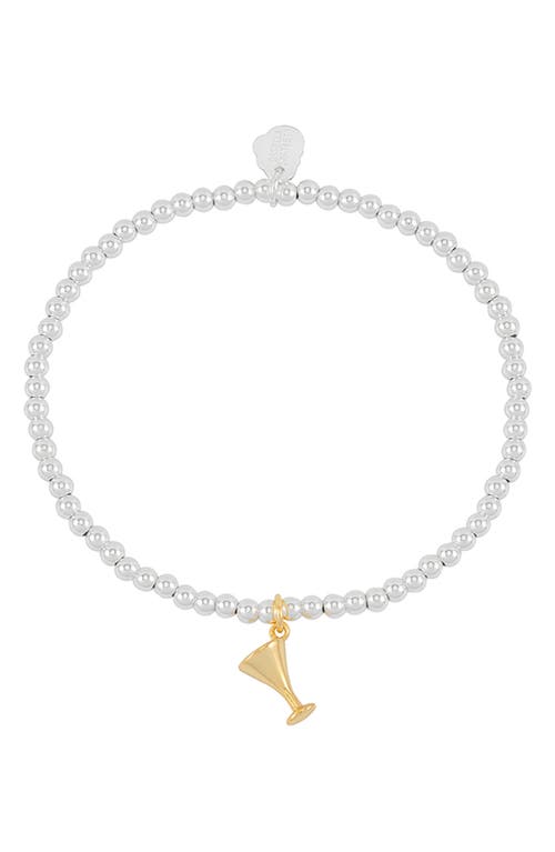 Estella Bartlett Sienna Martini Glass Beaded Stretch Bracelet In Metallic