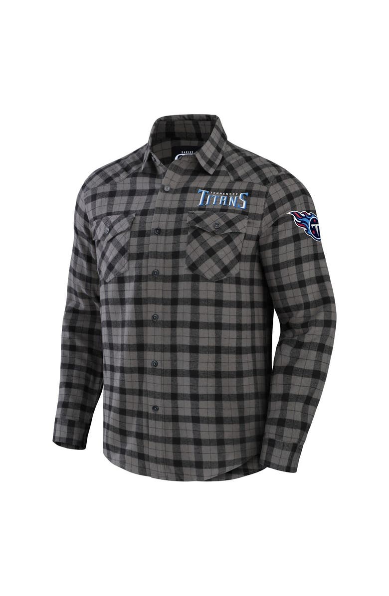 NFL X DARIUS RUCKER Men's NFL x Darius Rucker Collection by Fanatics Gray Tennessee Titans Flannel Long Sleeve Button-Up Shirt, Alternate, color, 