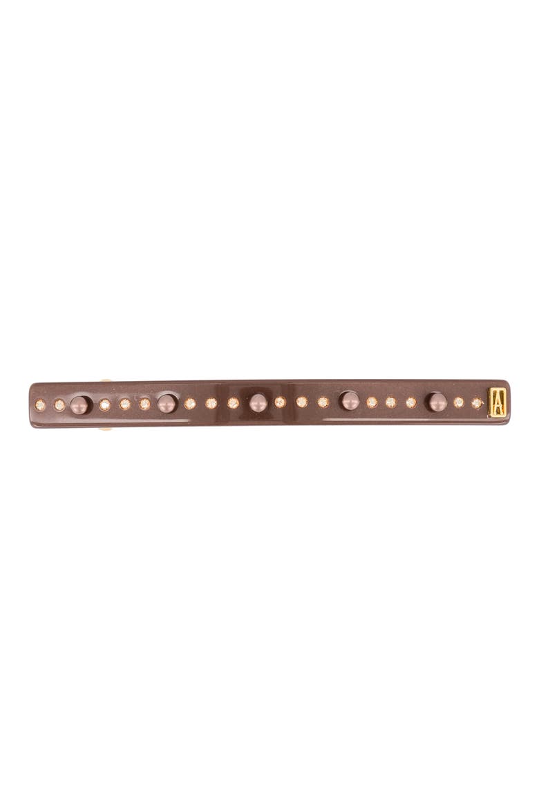 Crystal Imitation Pearl Hair Barrette, Main, color, HAZEL