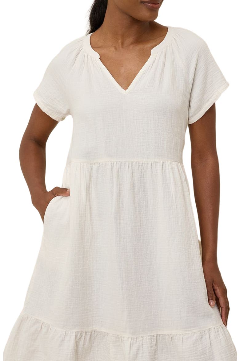 Organic Cotton Coastal Double Gauze Breezy Dress, Alternate, color, Sea Salt
