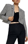 River Island Houndstooth Check Crop Blazer