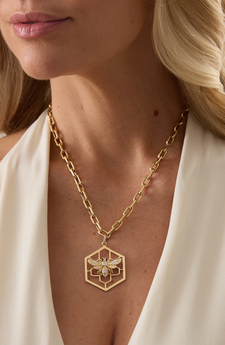 Sara Weinstock Queen Bee Diamond Charm, Alternate, color, Yellow Gold