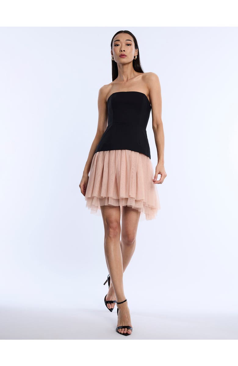 BCBGMAXAZRIA Strapless Tutu Dress, Alternate, color, Black/Almond