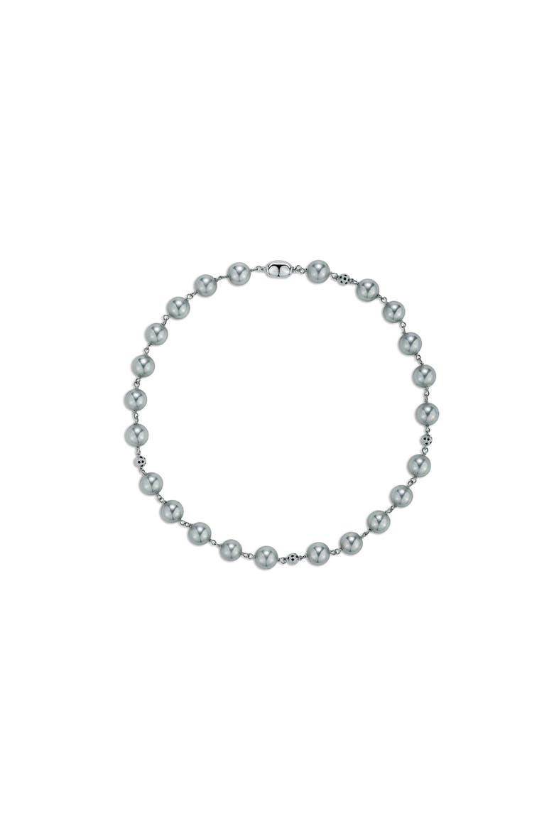 Leopard Pearl Collar Necklace, Main, color, Grey