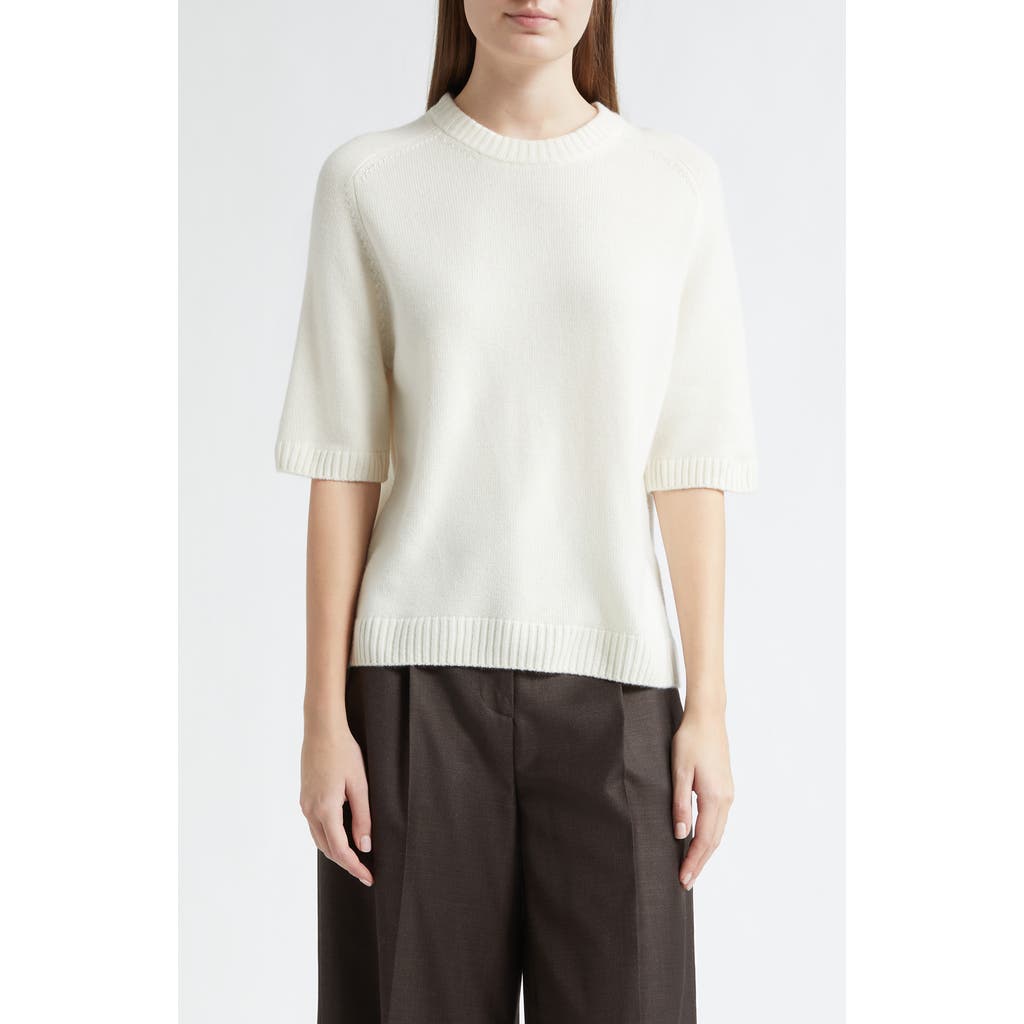 LOULOU DE SAISON Dara Elbow Sleeve Cashmere Sweater in Ivory at Nordstrom, Size Large