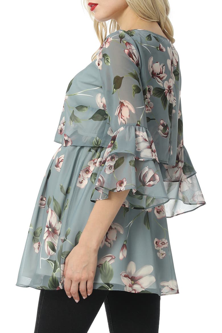 Audrey Floral Maternity/Nursing Popover Blouse, Alternate, color, MULTICOLORED