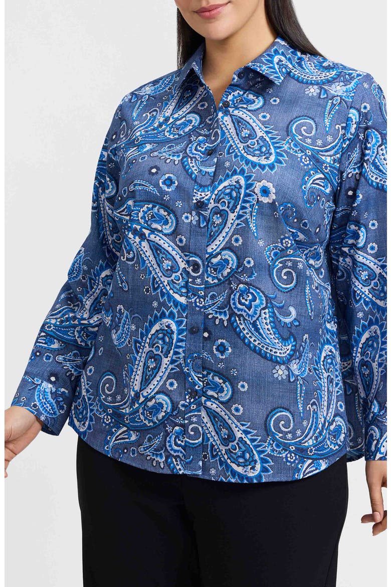 Hampton Paisley Print Cotton Poplin Button-Up Shirt, Main, color, BLUE MULTI