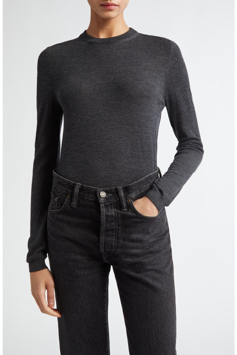 Greta Virgin Wool Sweater, Main, color, CHARCOAL GREY MELANGE