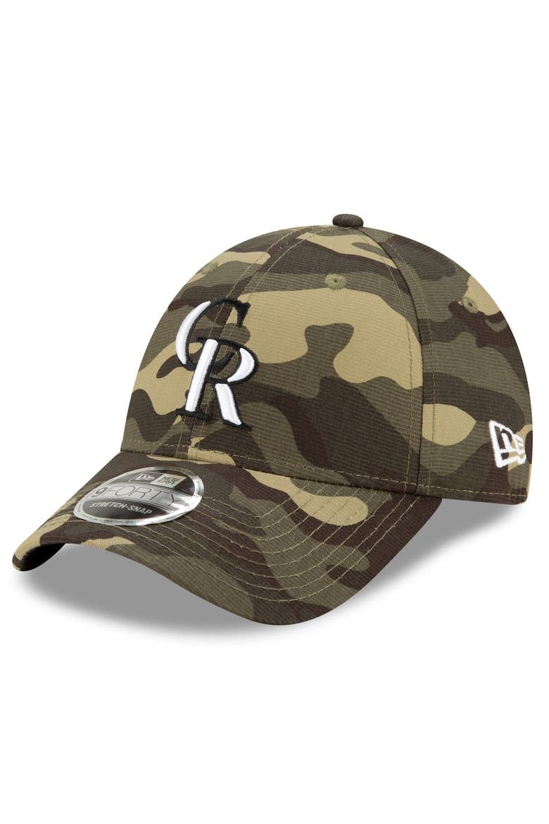 Men's New Era Camo Colorado Rockies 2021 Armed Forces Day 9FORTY Adjustable Hat, Alternate, color, Camo