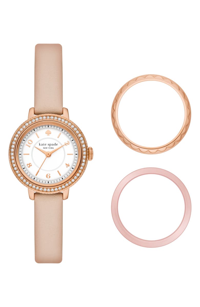 Kate Spade New York morningside watch & toprings gift set, 28mm, Main, color, 