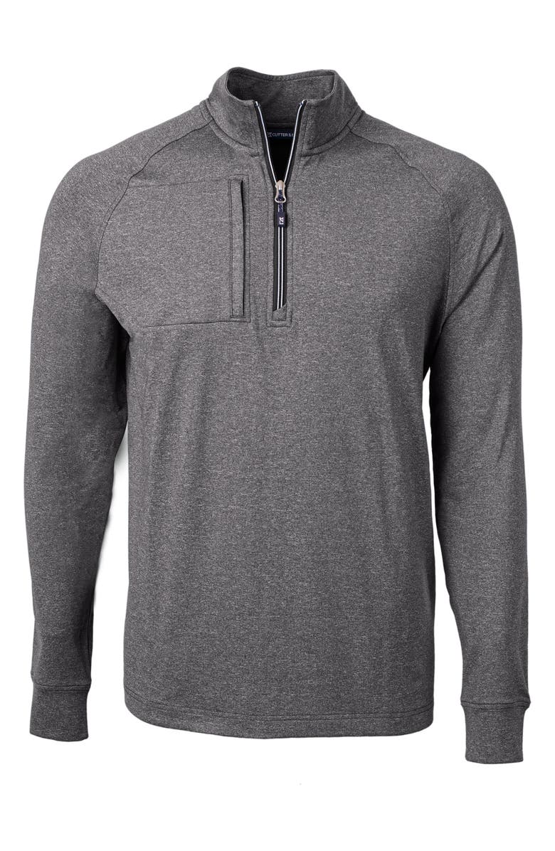 Cutter & Buck Adapt Heather Quarter Zip Pullover, Alternate, color, Black Heather