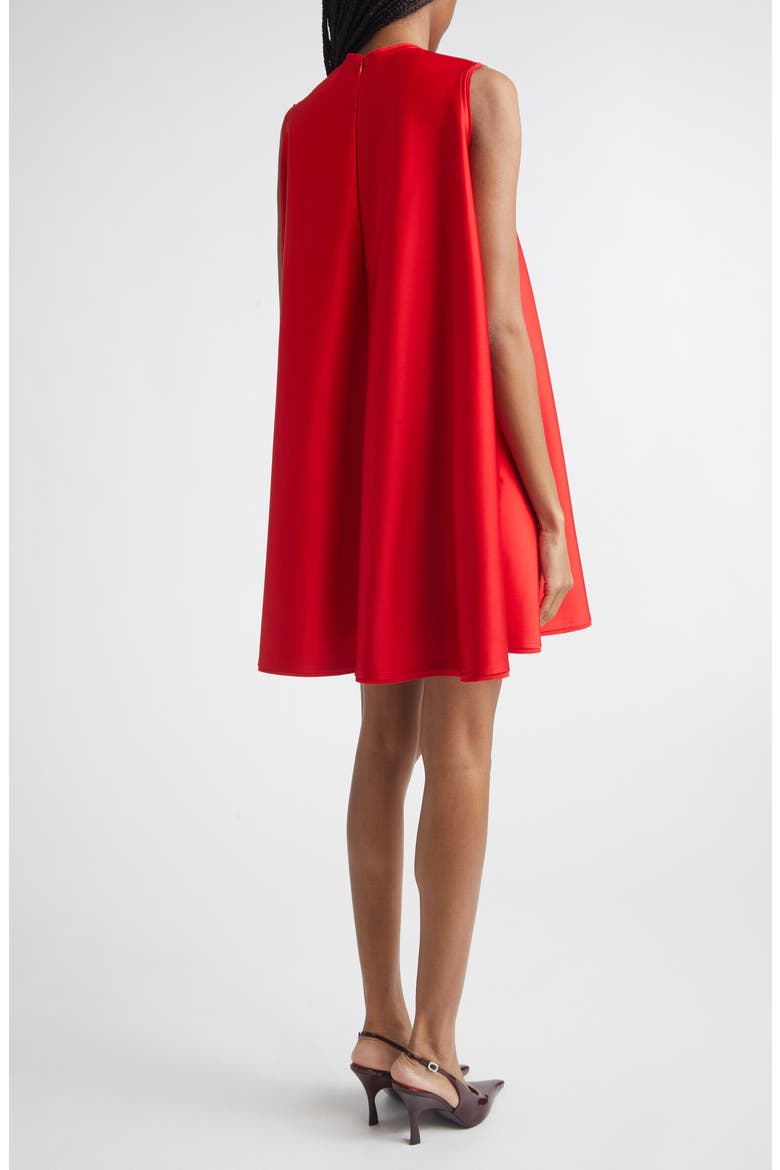 Crepe Back Satin Trapeze Minidress, Alternate, color, LIPSTICK RED