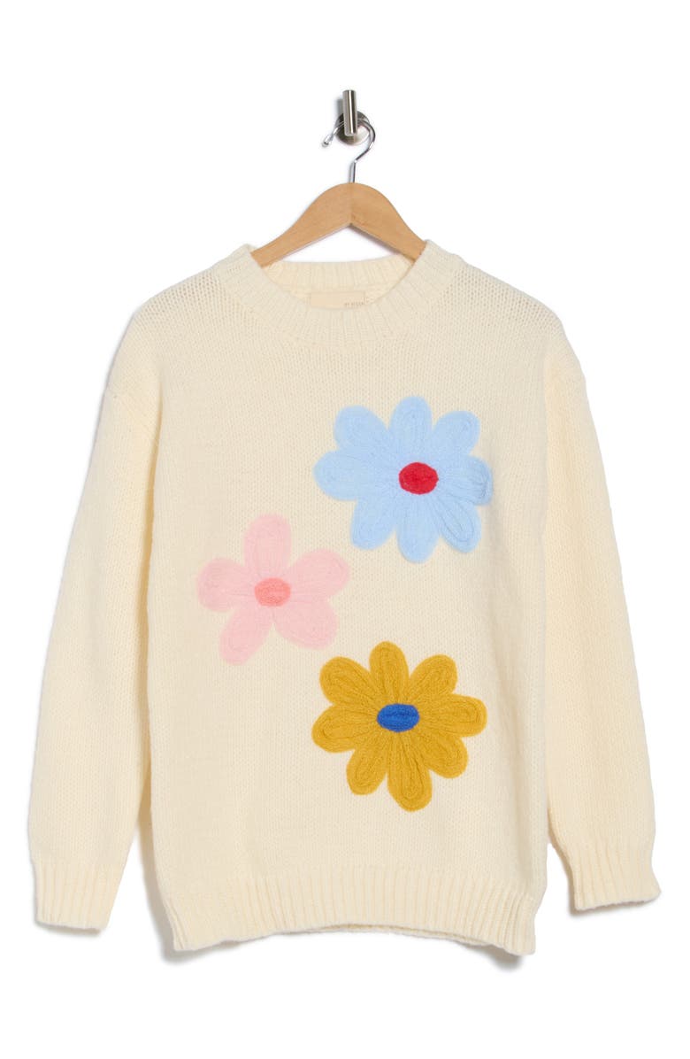 BY DESIGN Fleur Oversize Sweater, Alternate, color, Eggnog/ Multi