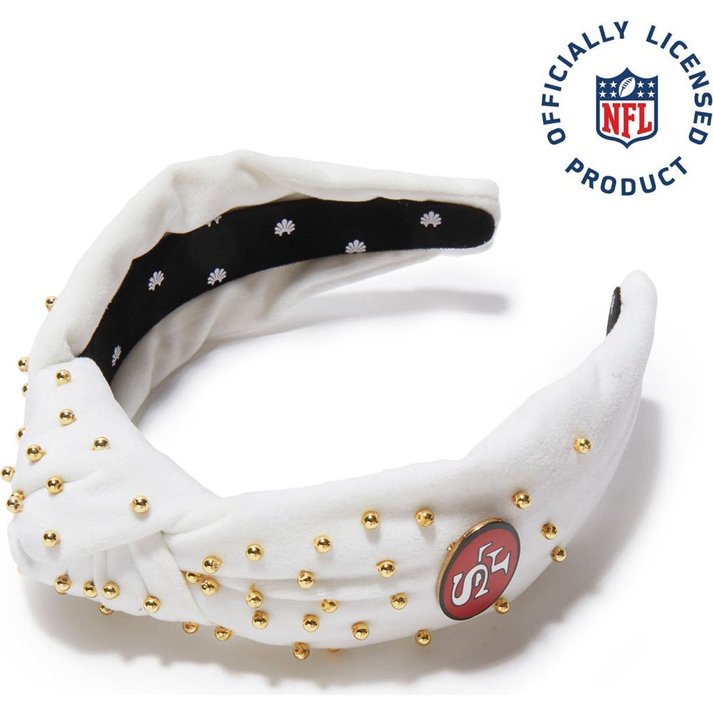 Lele Sadoughi Sf 49ers Embellished Knotted Headband In White