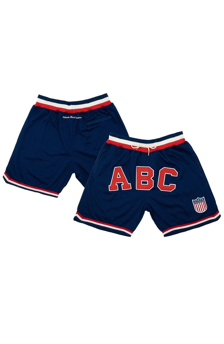 RINGS & CRWNS Men's Rings & Crwns Navy Atlanta Black Crackers Replica Mesh Shorts, Main, color, Navy