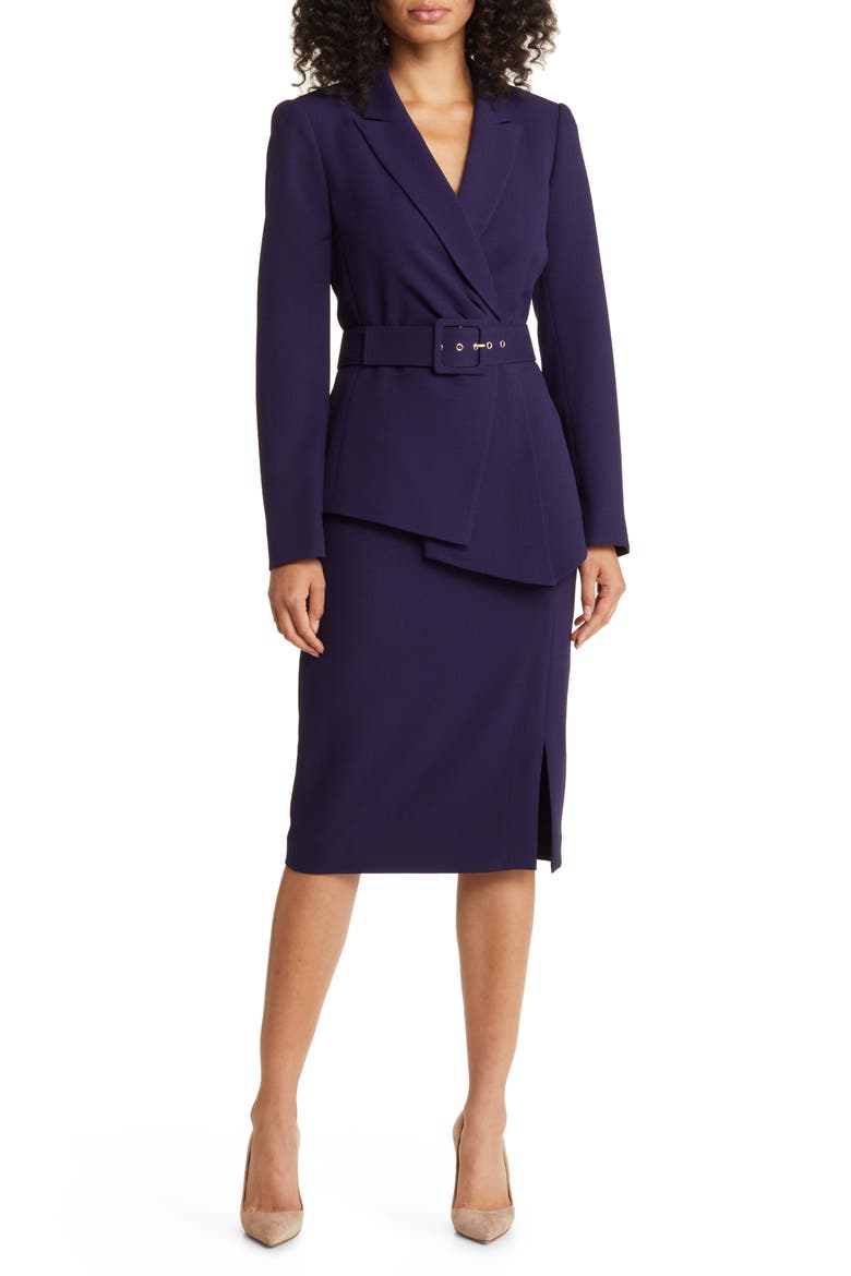Nested Belted Jacket and Skirt, Main, color, MIDNIGHT NAVY