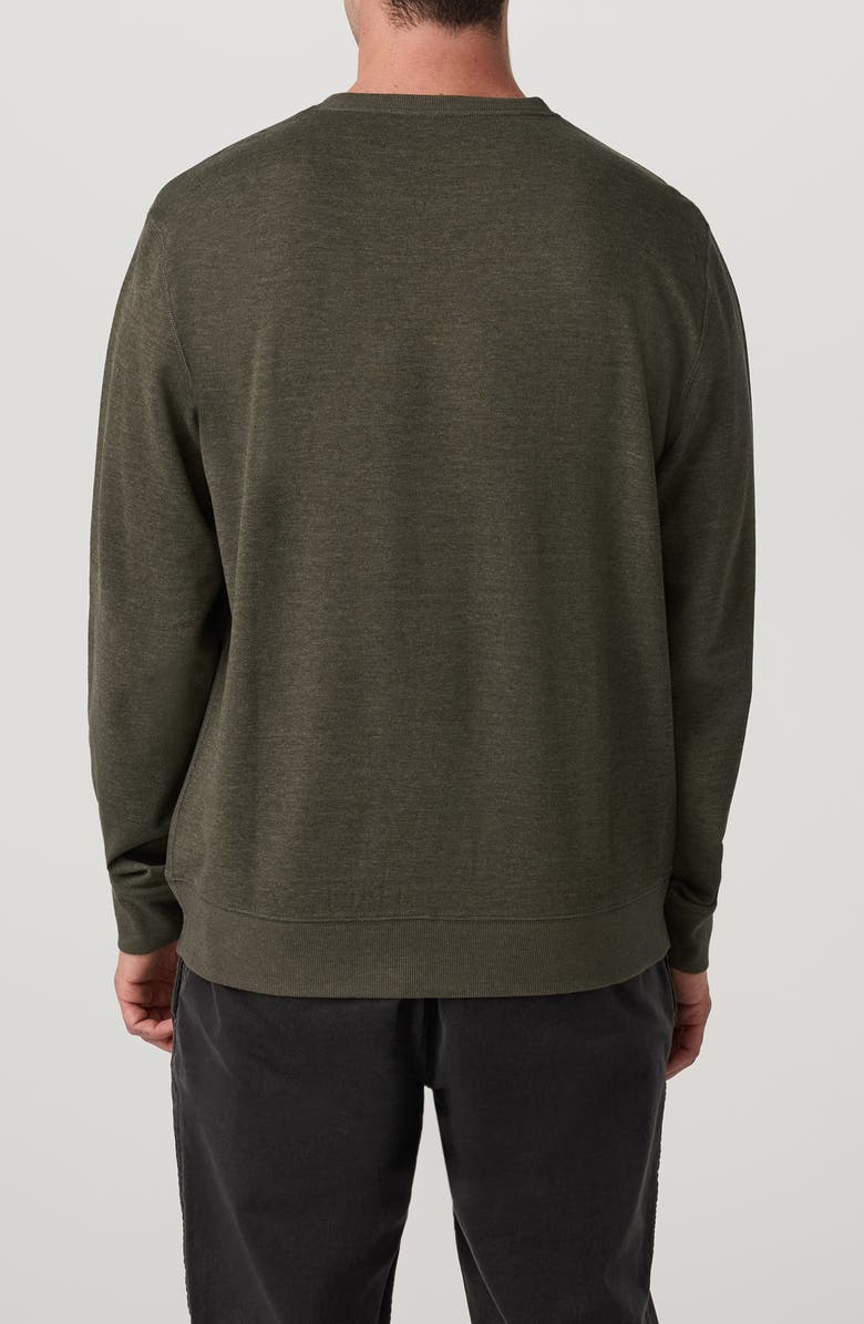 Vuori Jeffreys 2.0 Crewneck Sweatshirt, Alternate, color, Olive Heather