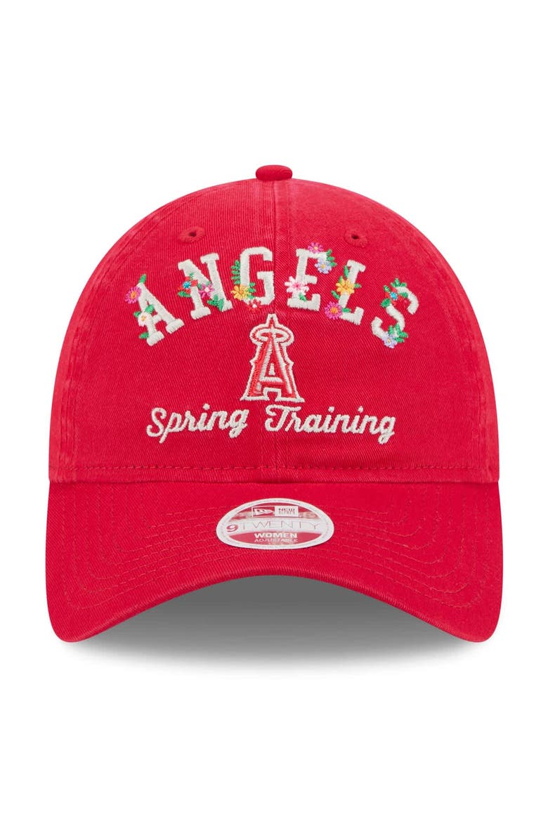 New Era Women's New Era  Red Los Angeles Angels 2025 Spring Training Floral 9TWENTY Adjustable Hat, Alternate, color, 