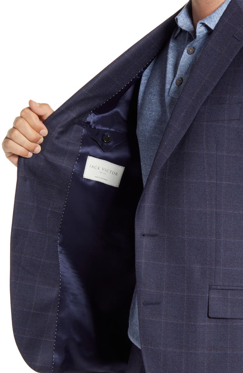 Jack Victor Esprit Contemporary Fit Navy Windowpane Check Wool Suit, Alternate, color, 