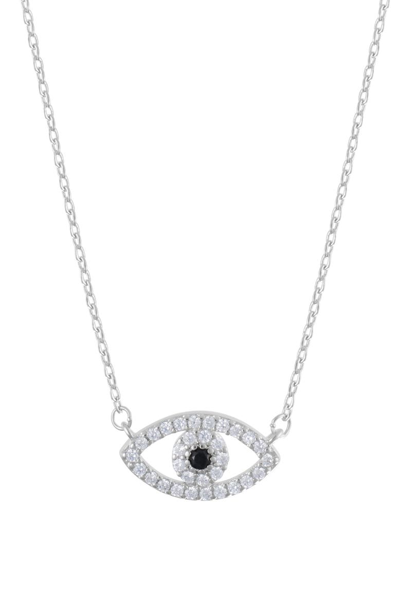 Adornia Crystal Evil Eye Pendant Necklace, Main, color, 