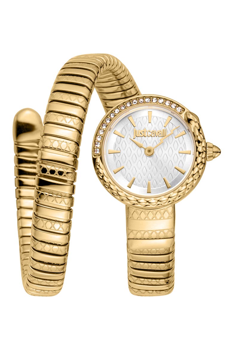 Coiled Snake Bracelet Watch, 22mm, Main, color, GOLD