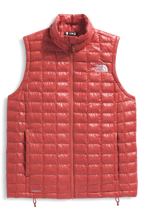 The North Face Thermoball Windproof Water Repellent Packable Quilted Vest In Red