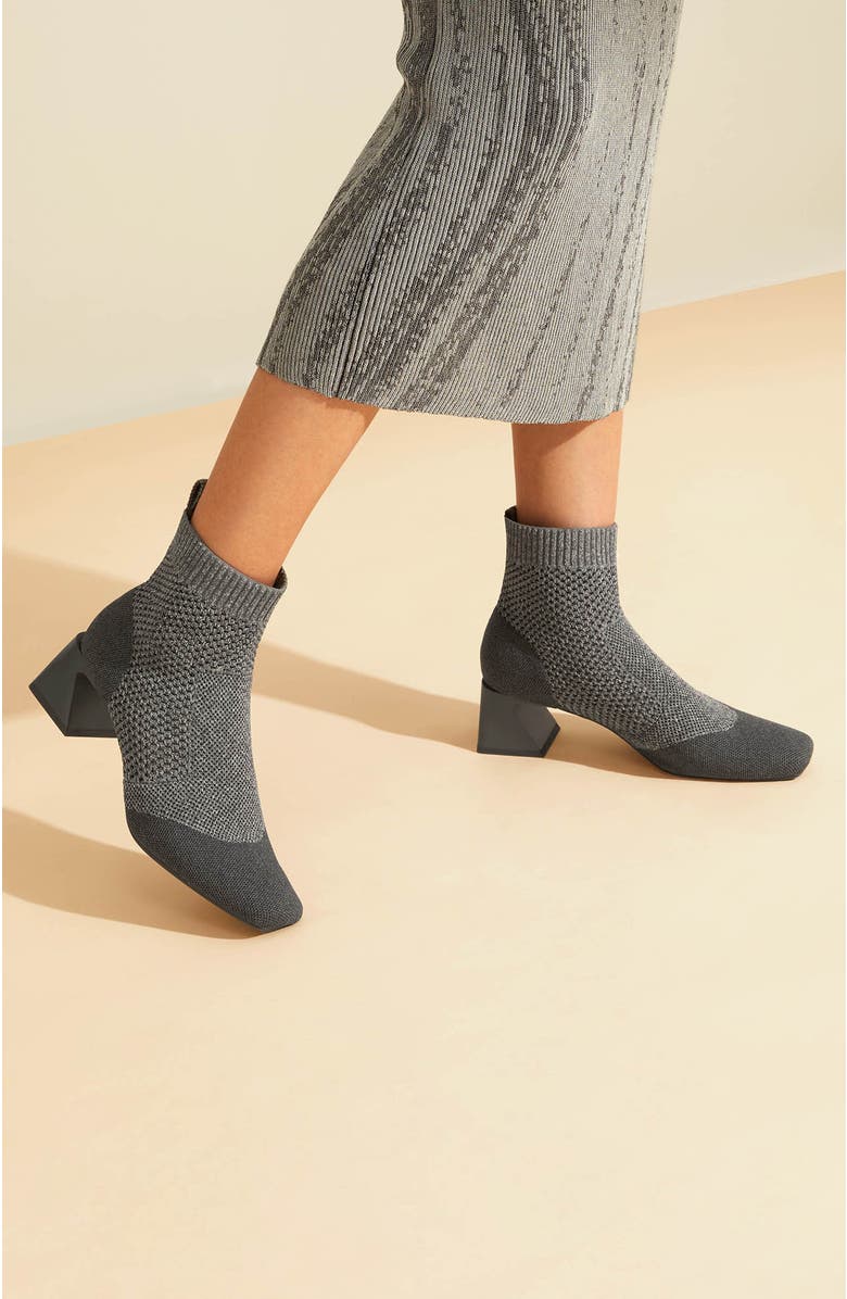 VIVAIA Square-Toe Perforated Heeled Boots, Alternate, color, Lava Grey