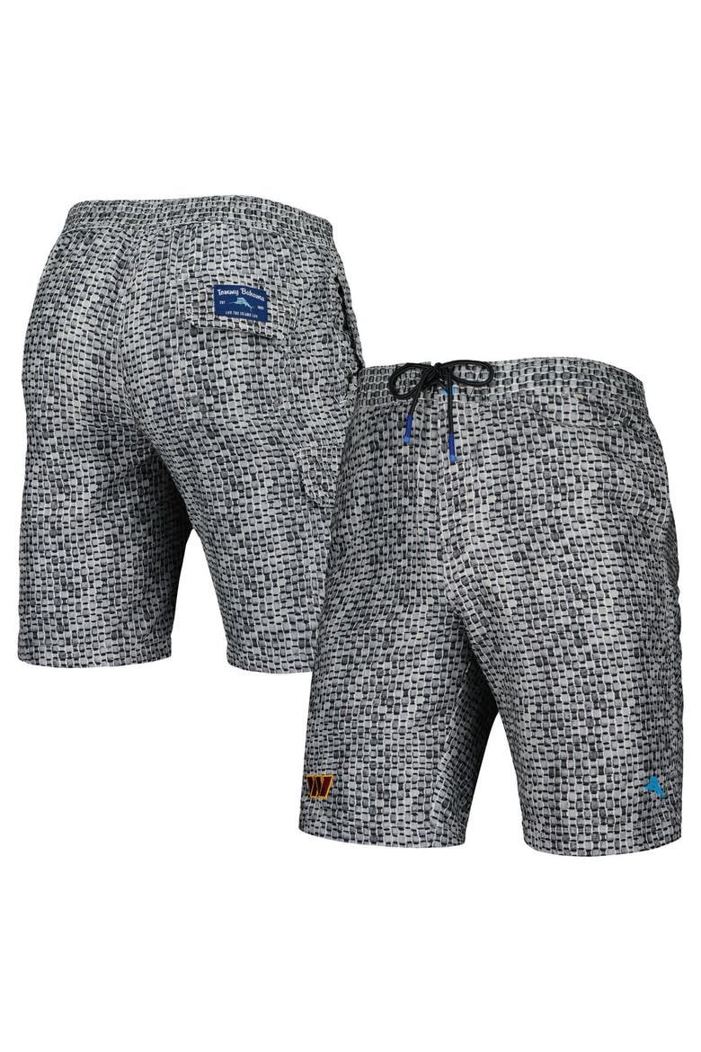 Men's Tommy Bahama Gray Washington Commanders Baja Geo Wave Swim Shorts, Main, color, Gray