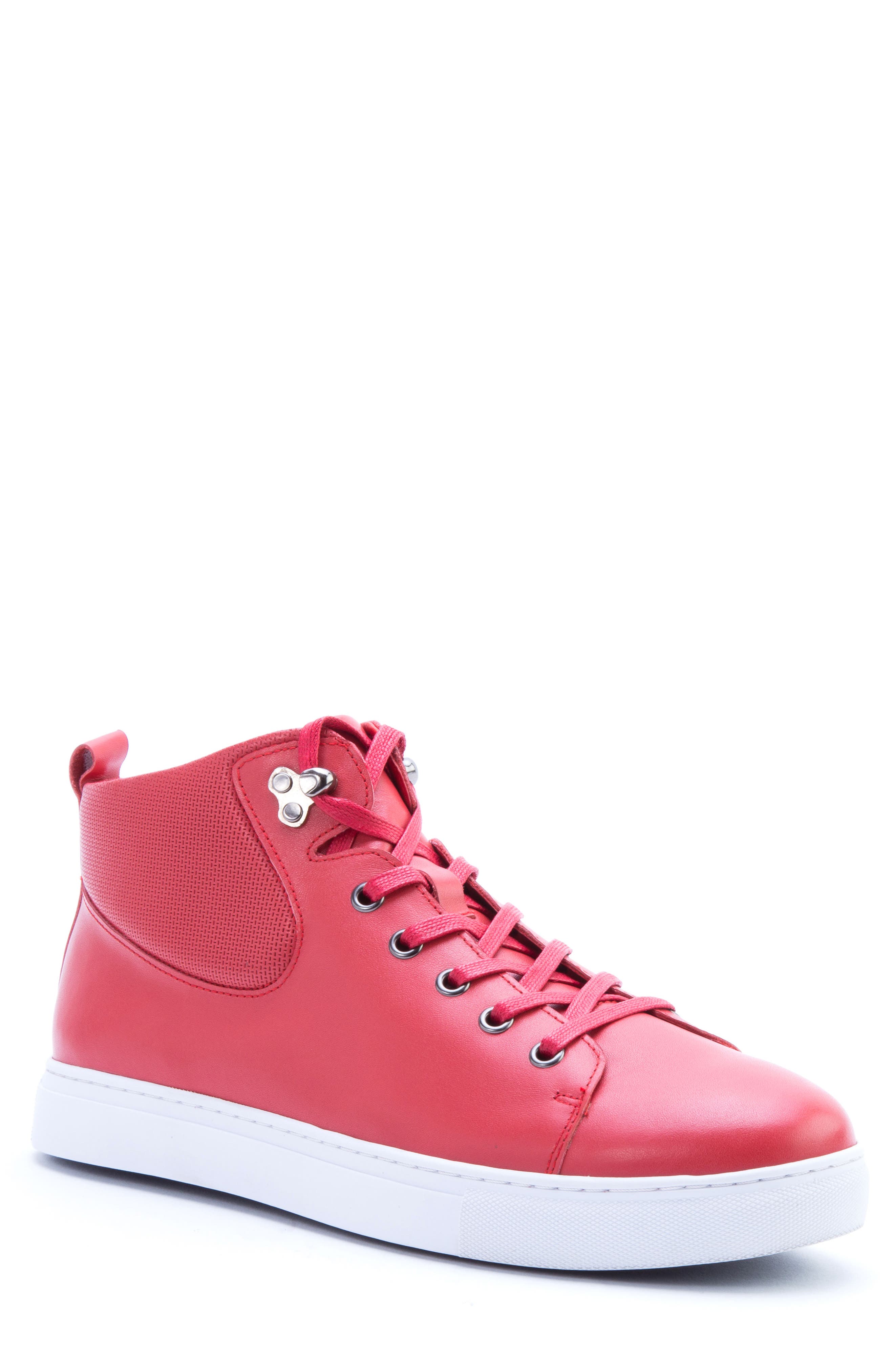 Badgley Mischka Sanders Sneaker, Main, color, RED LEATHER