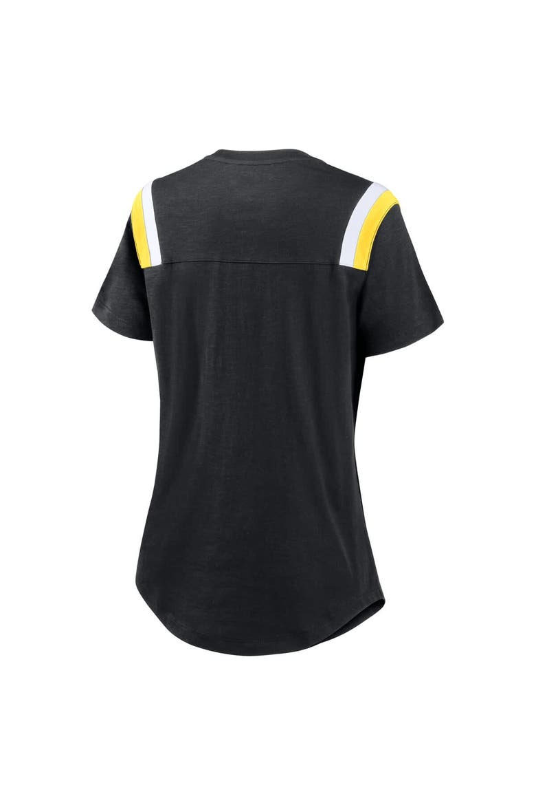 Women's Nike  Heather Black Pittsburgh Steelers Historic Slub Fashion T-Shirt, Alternate, color, Heather Black