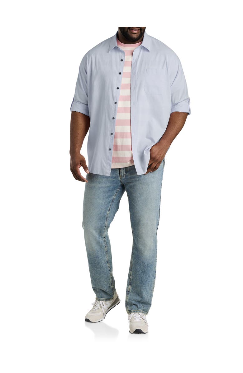True Nation by DXL Big & Tall Washed Oxford Rolled-Sleeve Sport Shirt, Alternate, color, Tradewinds