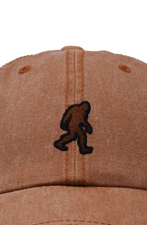 Dalix Sasquatch Embroidered Dad Hat In Washed Orange