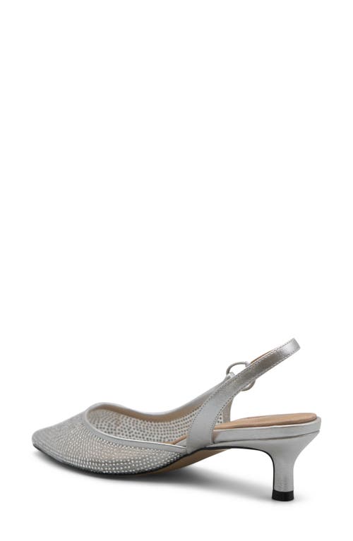 Adrienne Vittadini Snipe Slingback Rhinestone Pump In Silver Mesh