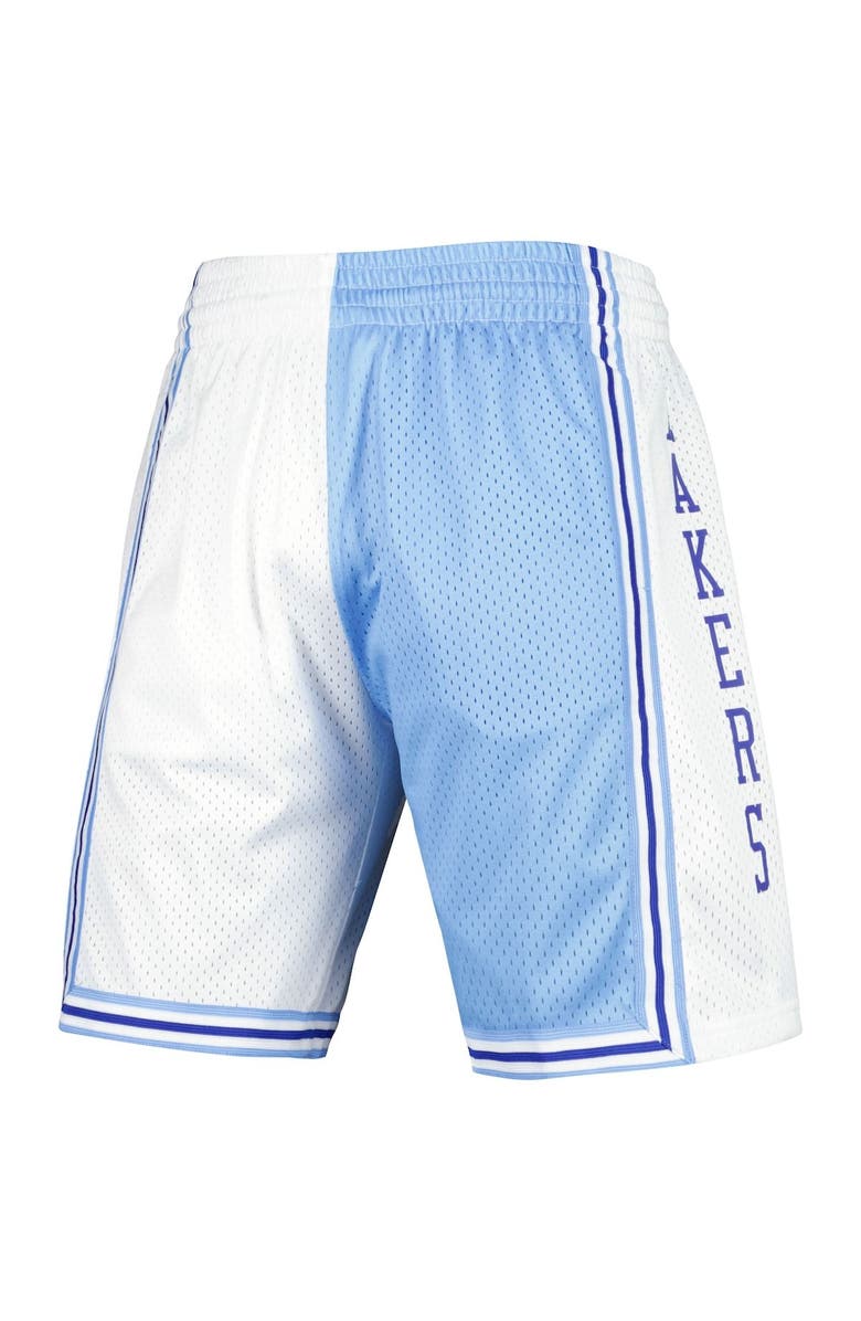 Mitchell & Ness Men's Mitchell & Ness Powder Blue/White Los Angeles Lakers Hardwood Classics 1996 Split Swingman Shorts, Alternate, color, Powder Blue