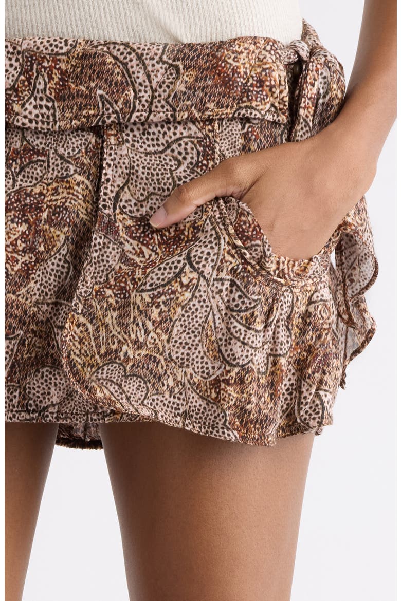 Coralie Print Cotton Voile Miniskirt, Alternate, color, OCHRE